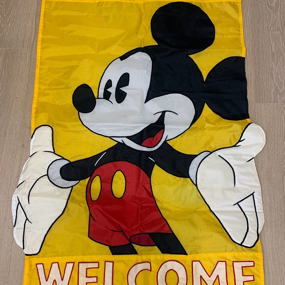 Disney Mickey WELCOME Flag Banner Nylon 28x42” - Picture 7 of 8